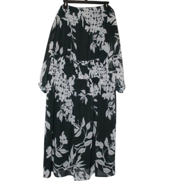 Eva Mendes New York & Co. Chiffon Off the Shoulder Floral Midi Dress, XL - Picture 3 of 6